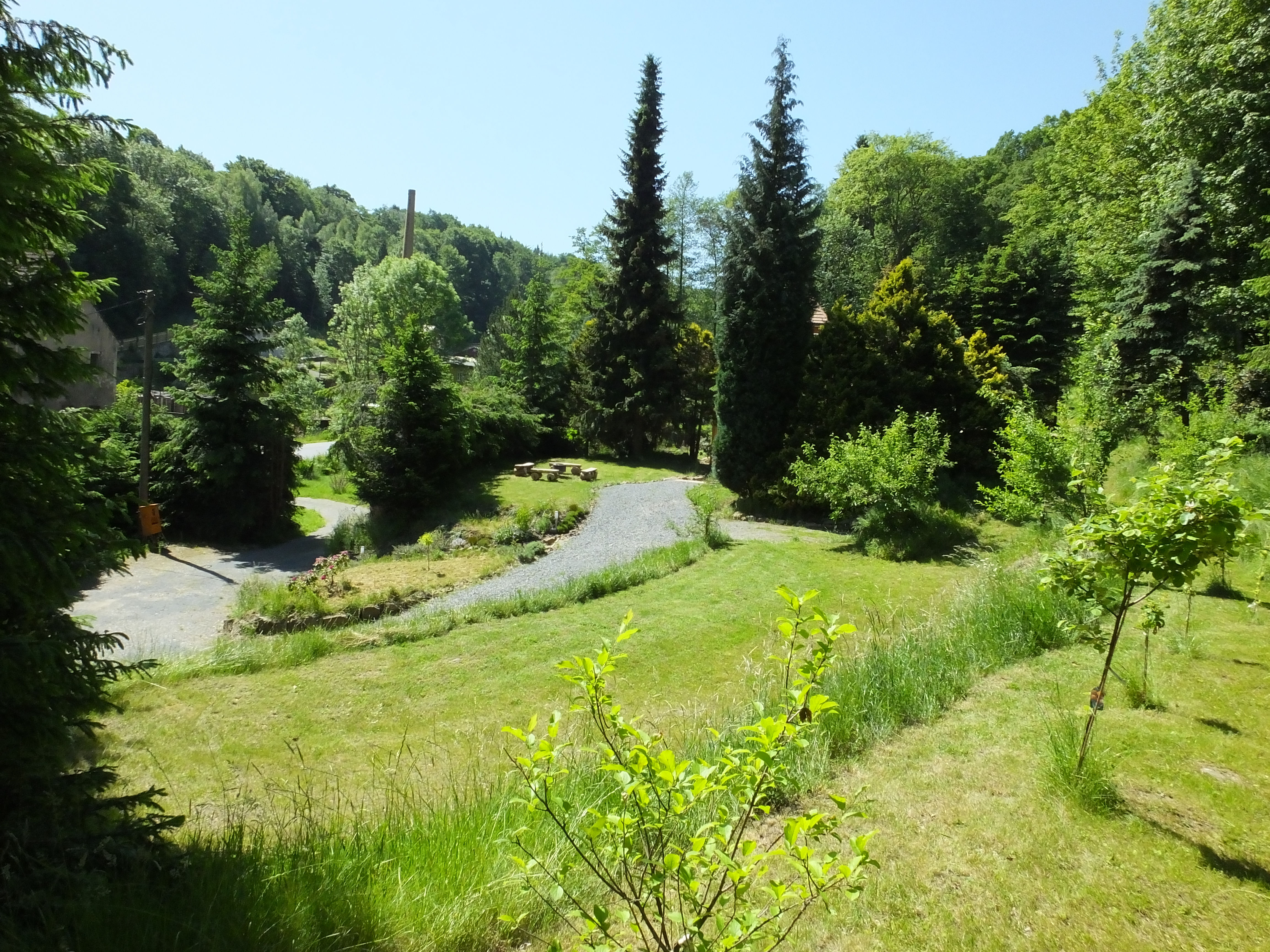 Waldhaus: großer Garten